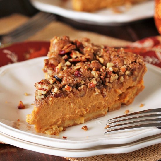 Pecan Streusel Pumpkin Pie