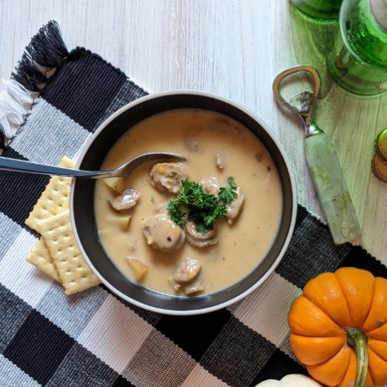 Oktoberfest Beer and Brat Soup