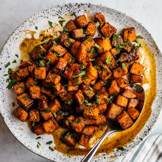 honey lime air fryer sweet potatoes