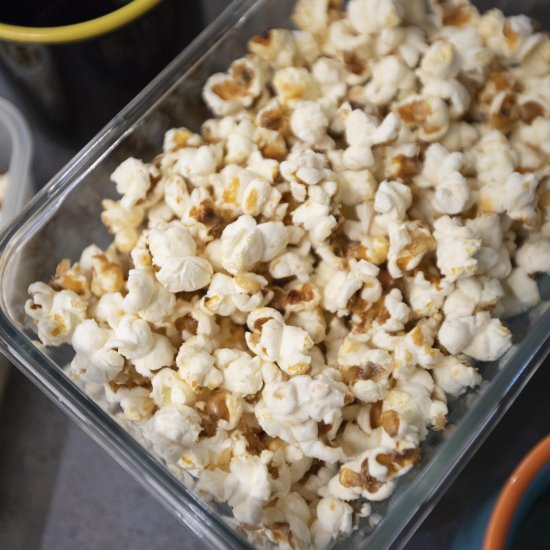 Lightly sweetened popcorn with salt