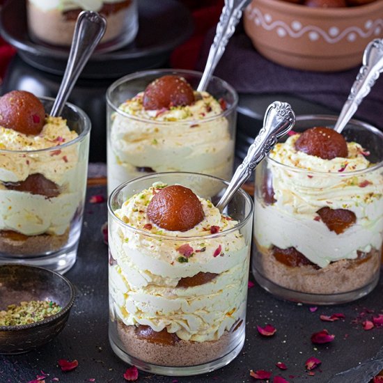 Thandai Gulab Jamun Mousse Cups