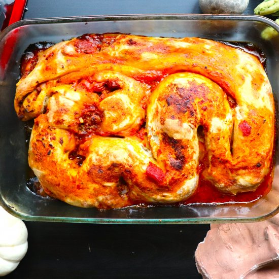 Burst Intestine Halloween Bread