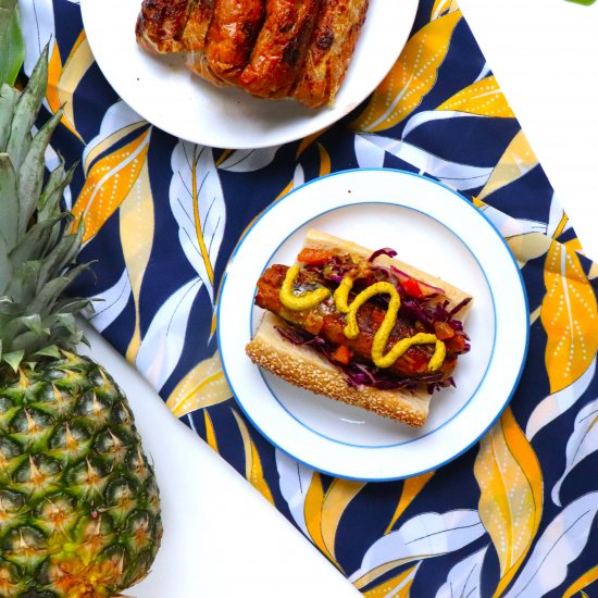 Pineapple Jalapeño Vegan Sausages