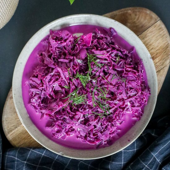 Polish red cabbage salad