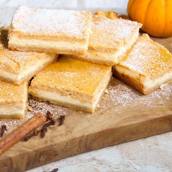 Keto Pumpkin Cheesecake Bars