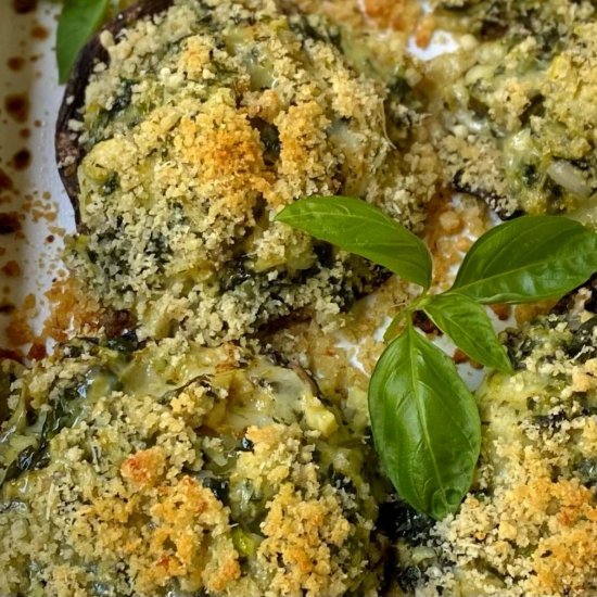 Spinach Artichoke Stuffed Mushrooms