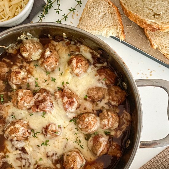 French Onion Meatballs