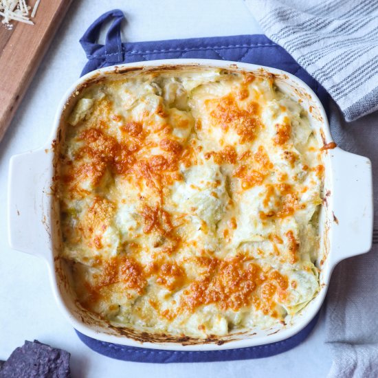 Best Ever Green Chile Artichoke Dip