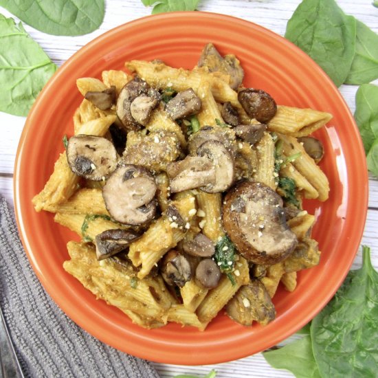 Pumpkin Pasta with Mushrooms