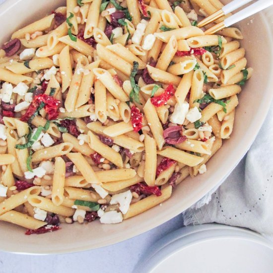 Easy Greek Pasta Salad With Penne