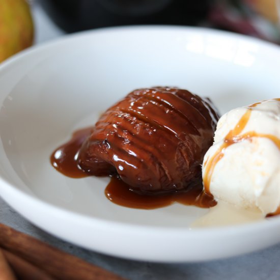 Hasselback Apples with Caramel