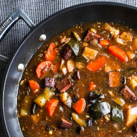 Hearty Vegan Stew with Smoked Tofu