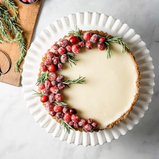 white chocolate cranberry tart