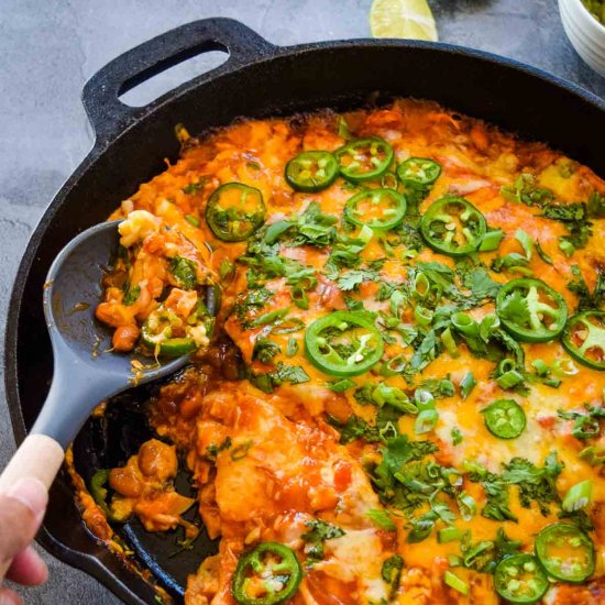 Chicken and Bean Enchilada Skillet