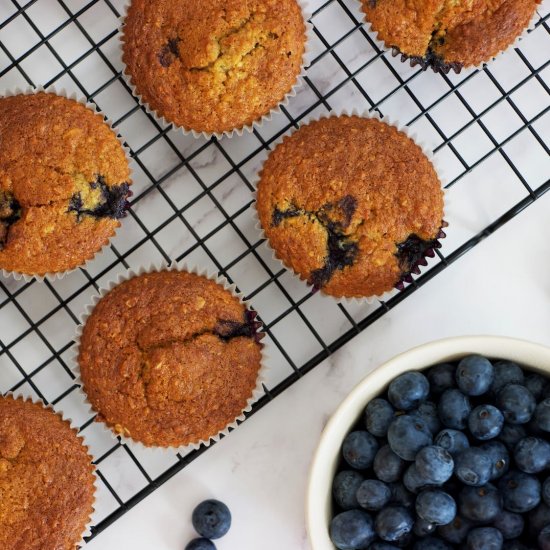 Whole Grain Blueberry Muffins