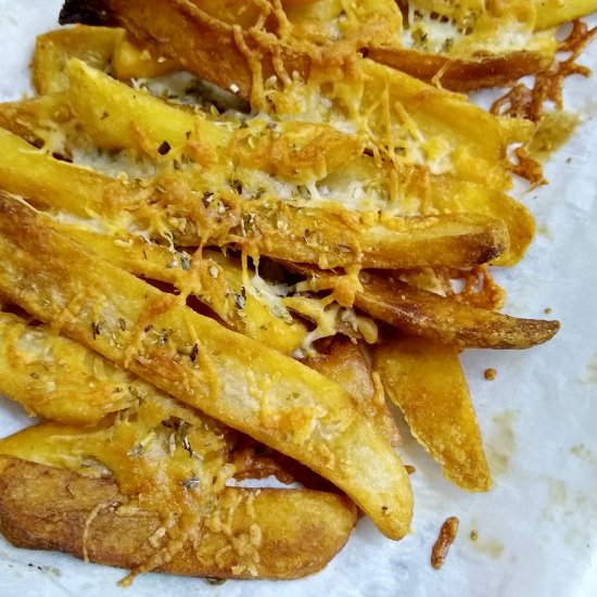 Cheesy Crispy Leftover Fries