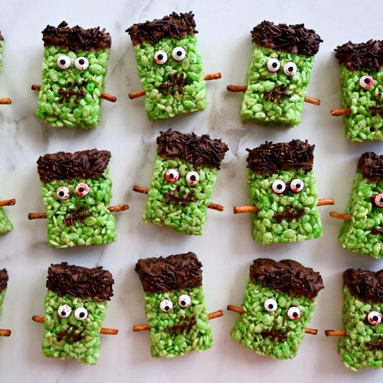 Frankenstein Rice Krispie Treats