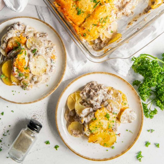 Cheesy Hamburger Potato Casserole