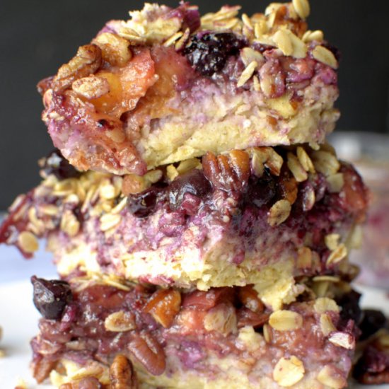 Blueberry Peach Baked Oatmeal