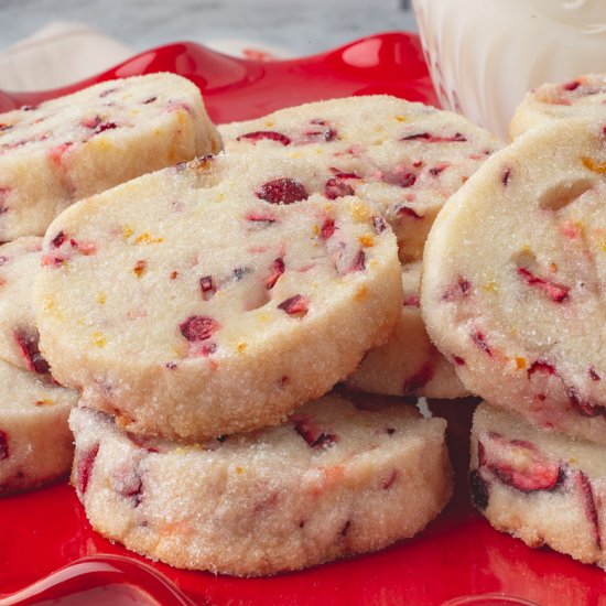 Cranberry Orange Shortbread Cookies