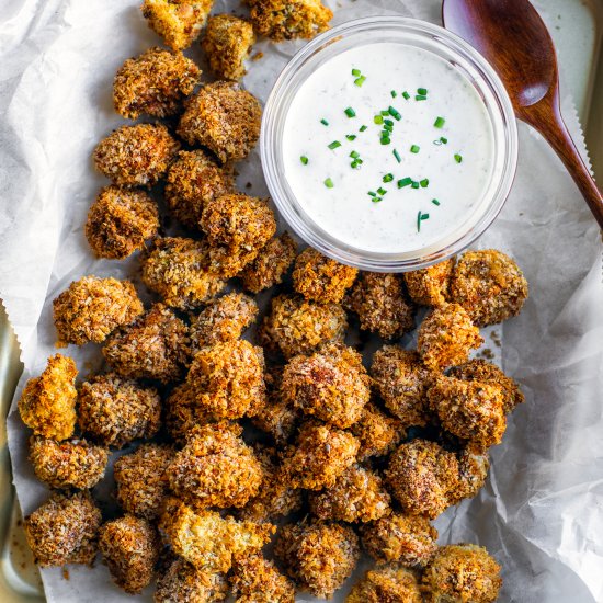 breaded air fryer mushrooms