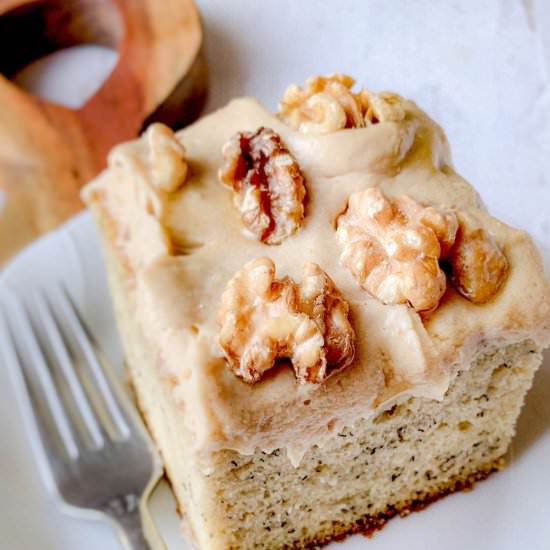 Banana Cake w Maple Walnut Frosting