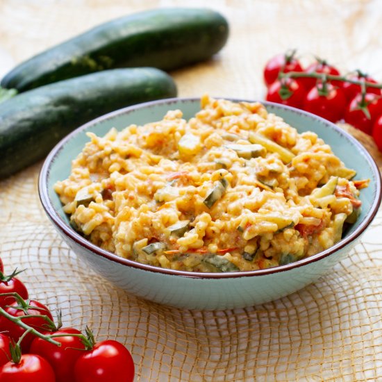 Zucchini and tomato risotto