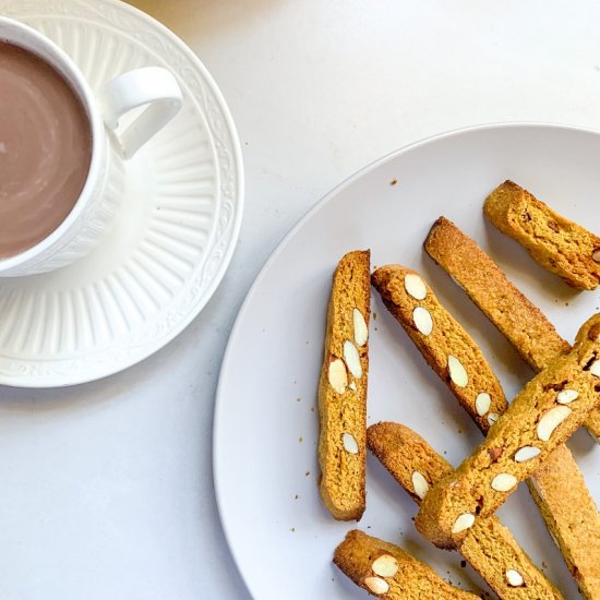 Vegan Pumpkin Almond Biscotti