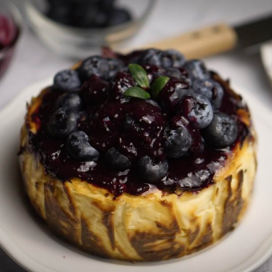 Blueberry Basque Burnt Cheesecake