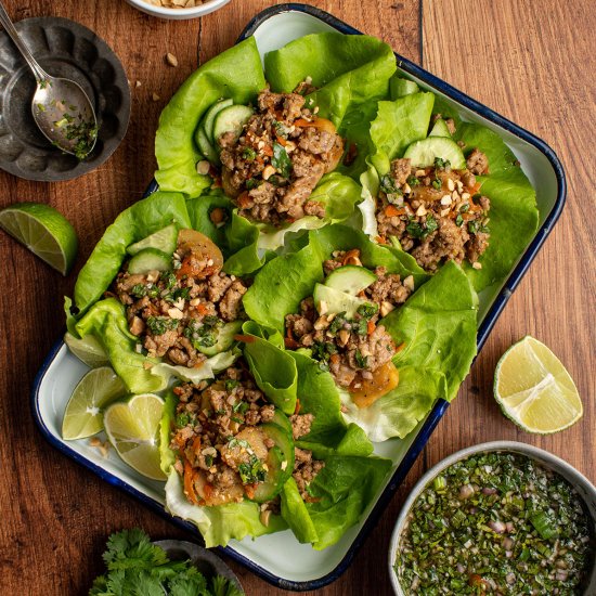 Vietnamese pork lettuce wraps