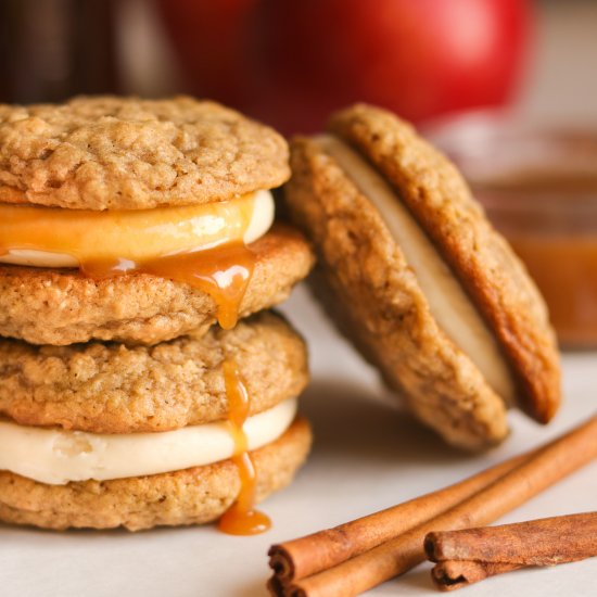 Caramel Apple Oatmeal Creme Pies