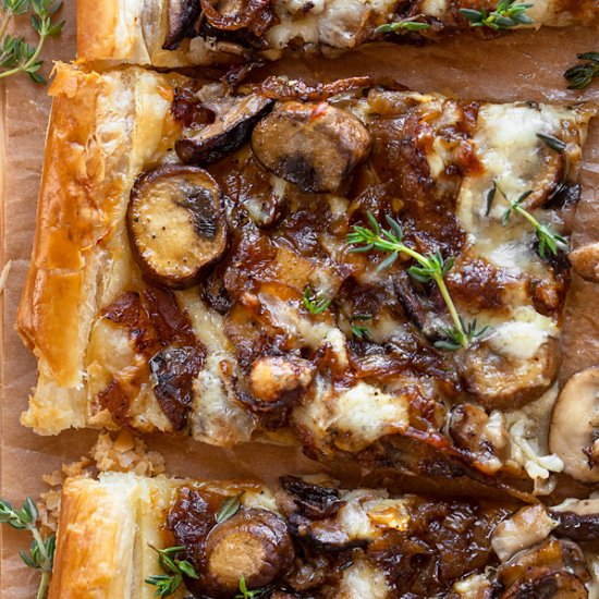 French Onion Mushroom Tart