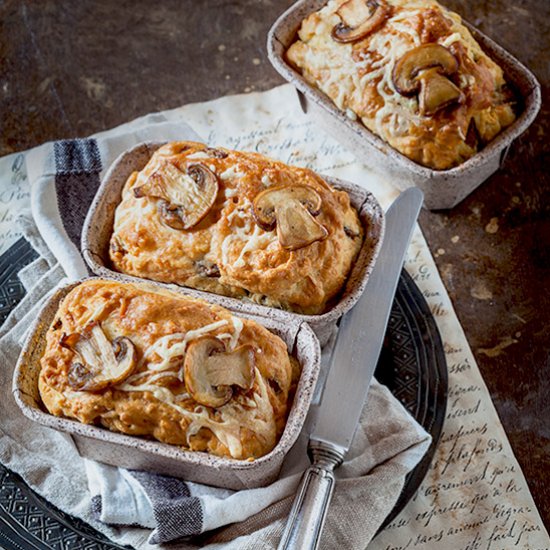 savory plumcakes with mushrooms