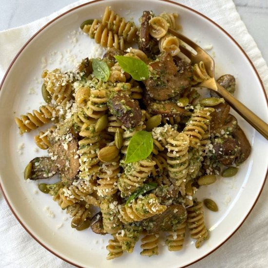 Mushroom Pesto Pasta