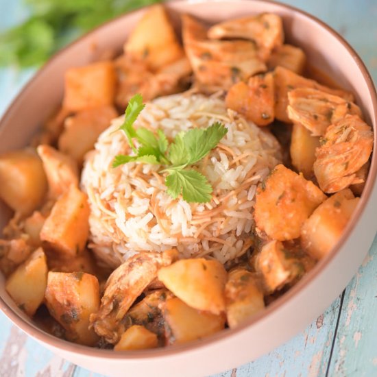 Lebanese Potato Stew with Rice