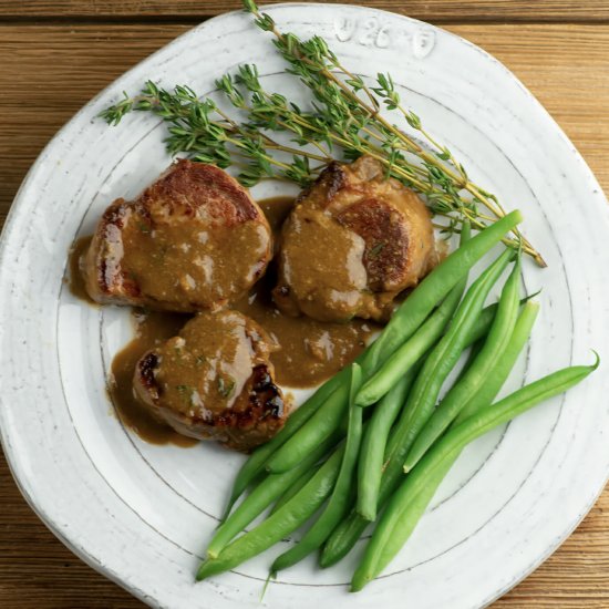 Pork With Buttered Mustard Sauce!