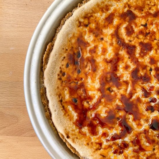 Brûléed Maple Latte Cheesecake Pie