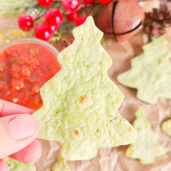 Christmas Tree Tortilla Chips