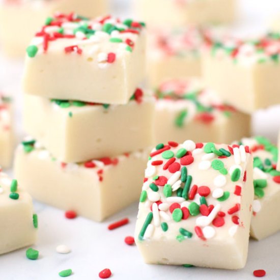 Christmas Fudge with Sprinkles