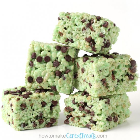 Mint Chocolate Chip Rice Krispie