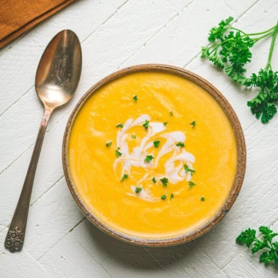 Roasted Kabocha Squash Pumpkin Soup