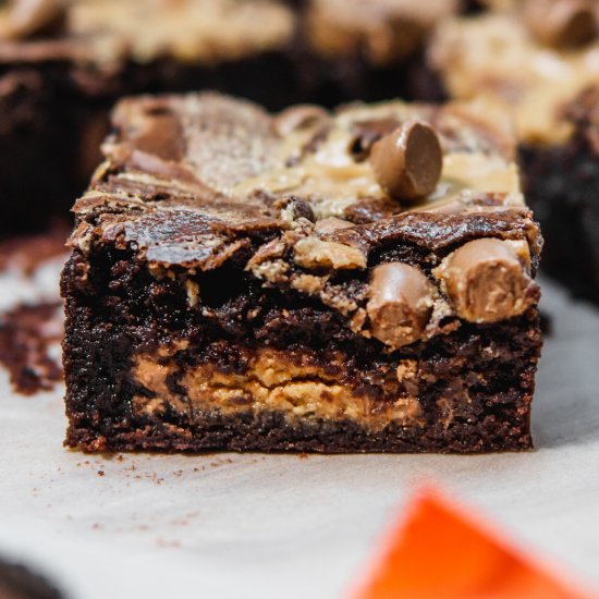 Swirled Peanut Butter Cup Brownies