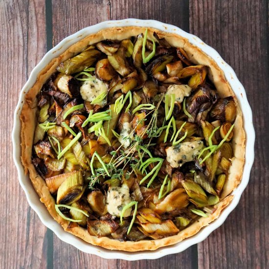 caramelised leek tart