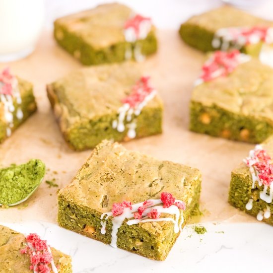 White Chocolate Matcha Brownies