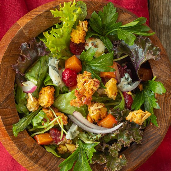 Roasted SweetPotato Cranberry Salad