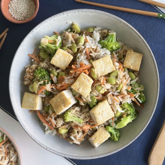 Easy Asian Tofu Rice Bowls