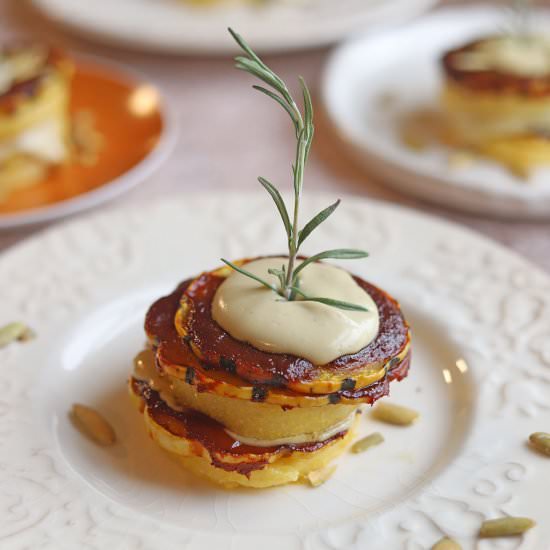 Fried polenta stacks