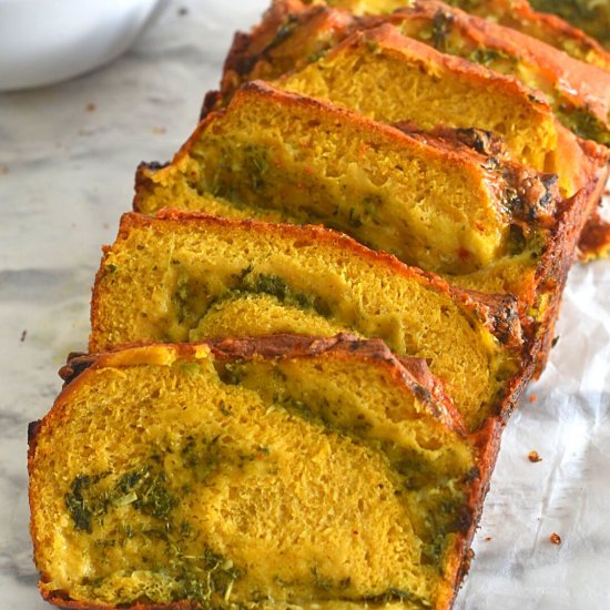 Pumpkin Nasturtium Cheese Bread