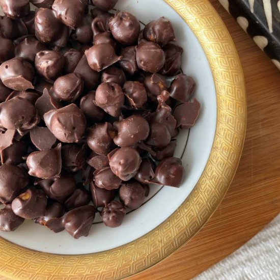 Simple Chocolate Covered Chickpeas