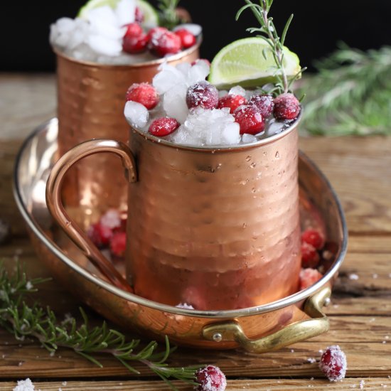 Holiday Cranberry Moscow Mules